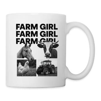 Farm Girl – Horse Cow Chicken Tractor Design - Mug - white - Right