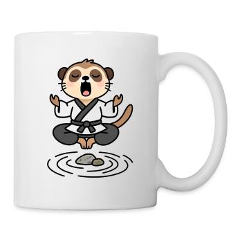 Erdmännchen in einem meditativen Zen-Kimono - Tasse - Weiß - Rechts