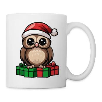 Eule Weihnachten Geschenke - Tasse - Weiß - Rechts