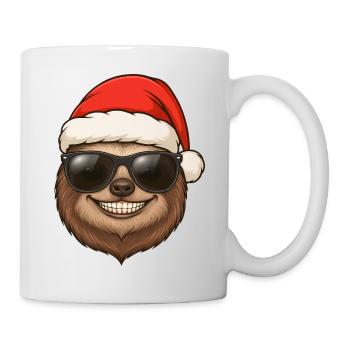 Cooles Faultier Weihnachten Portrait Geschenkidee - Tasse - Weiß - Rechts