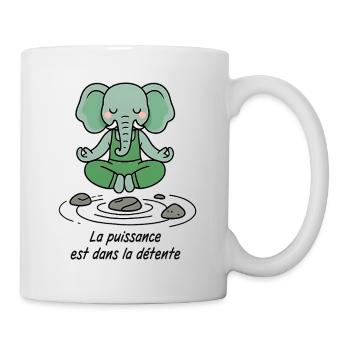 Zen Elephant Power in Relaxation - Mug - white - Right