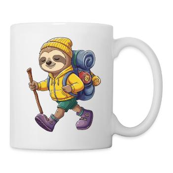 Randonnée paresseuse mignonne camping Aventure Backpacker - Mug blanc - blanc - Droite