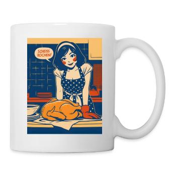 Pop Art Kitchen Chaos with Saying - Mug - white - Right