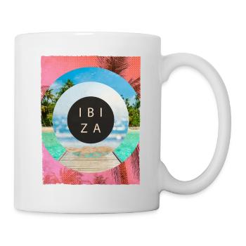 Fête des palmiers marins à Ibiza sur la plage du soleil d’été - Mug blanc - blanc - Droite