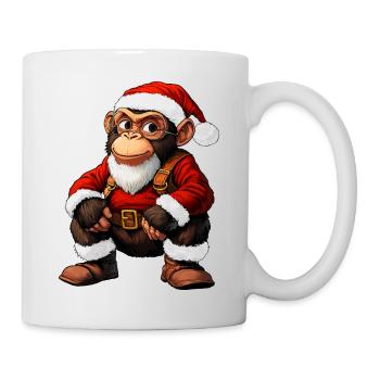 Affe Weihnachten - Tasse - Weiß - Rechts