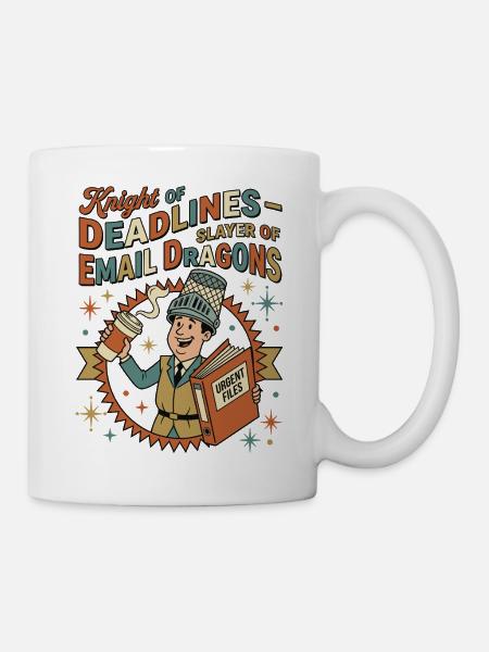 Knight of Deadlines - Tasse - Weiß