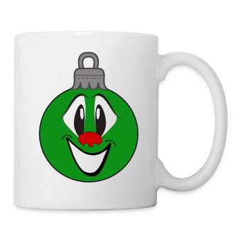 Green Christmas Ornament with Smile - Mug - white - Right