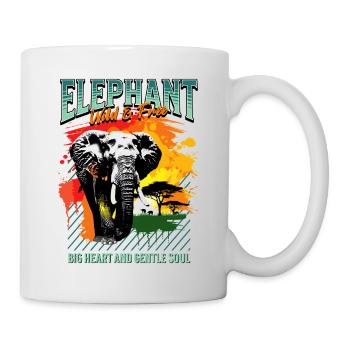 Safari nature Elephant Africa Nature Wilderness Art coloré - Mug blanc - blanc - Droite