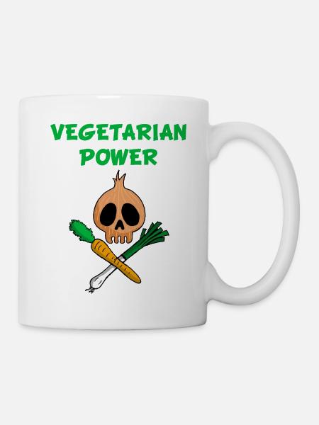 Die Kraft der Vegetarier - Tasse - Weiß