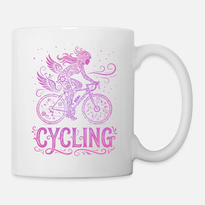Feenradfahrer in rosa Spitze - Tasse - Weiß