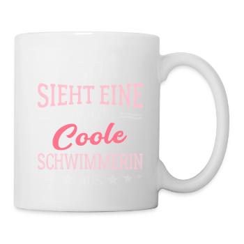 So sieht eine richtig coole Schwimmerin aus  - Tasse - Weiß - Rechts