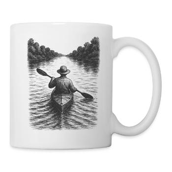 Ruhige Kanuszene als stimmungsvolle Illustration - Tasse - Weiß - Rechts
