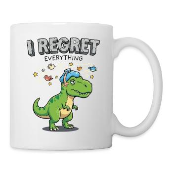 Je regrette tout, Dino - Mug blanc - blanc - Droite