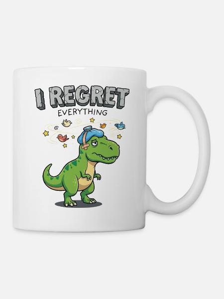 I Regret Everything Dino - Tasse - Weiß
