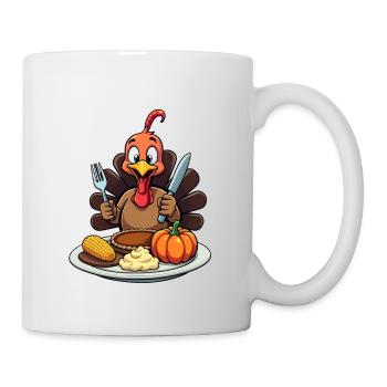 Thanksgiving Drôle Dinde de Thanksgiving - Mug blanc - blanc - Droite