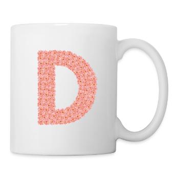 D, wie Dear- ein Buchstabe, der berührt - Tasse - Weiß - Rechts