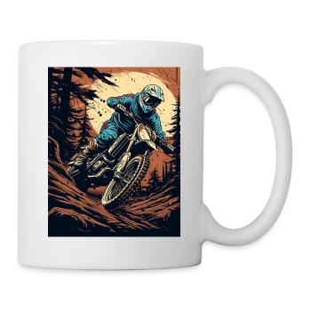 Wald Dirtbike Action Motocross - Tasse - Weiß - Rechts