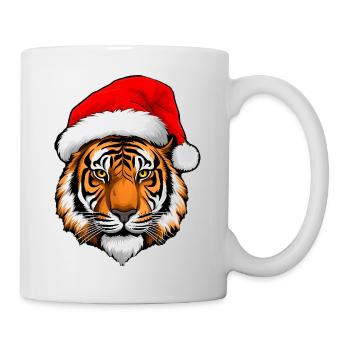 Weihnachtsmann Tiger - Tasse - Weiß - Rechts
