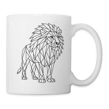 Style géométrique de polygone Lion - Mug blanc - blanc - Droite