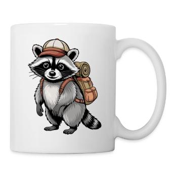 Aventurier raton laveur errant - Mug blanc - blanc - Droite
