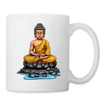 Buddha bei Meditation - Tasse - Weiß - Rechts