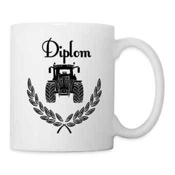 Diplom-Traktor - Tasse - Weiß - Rechts