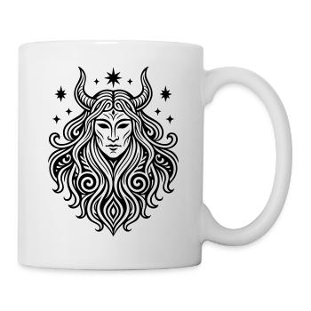 Rauhnächte Perchtenmaske Pagan Symbol - Tasse - Weiß - Rechts