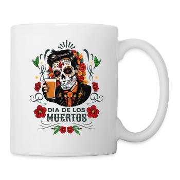 Dia De Los Muertos Bier Totenkopf Totenschädel - Tasse - Weiß - Rechts