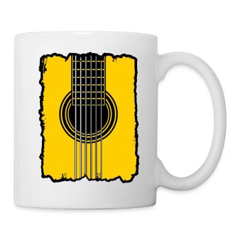Gitarren-Grunge-Poster Gelb - Tasse - Weiß - Rechts