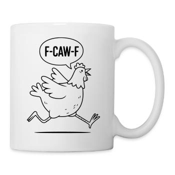 F-CAW-F Outline Chicken – Meme Lineart - Mug - white - Right