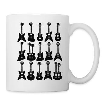 Motif de silhouette de guitare de dessin animé - Mug blanc - blanc - Droite