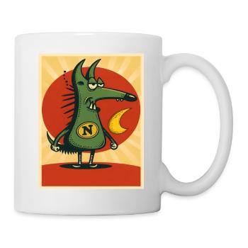 Green Moon Cartoon Type - Mug - white - Right