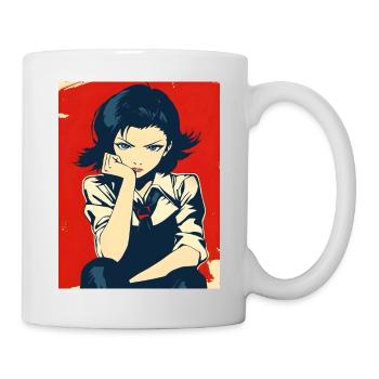 Héroïne du manga en uniforme scolaire - Mug blanc - blanc - Droite