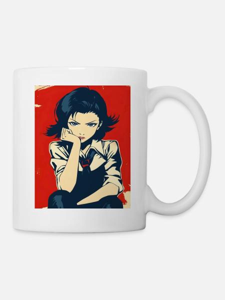 Schuluniform-Mangaheldin - Tasse - Weiß