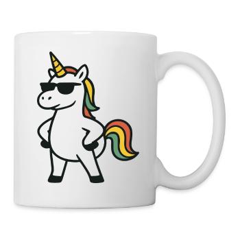 Cool Sunglasses Unicorn with Confident Pose Art - Mug - white - Right