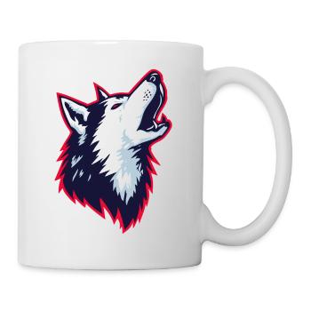 Heulender Husky im Logo Stil - Tasse - Weiß - Rechts