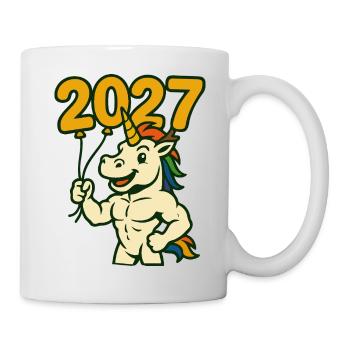 Strong Unicorn 2027 New Year Celebration Art - Mug - white - Right