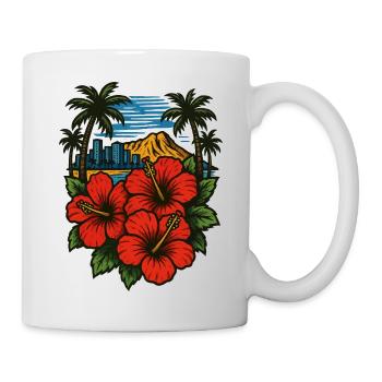 Tropical Hibiscus Hawaii at Skyline - Mug - white - Right