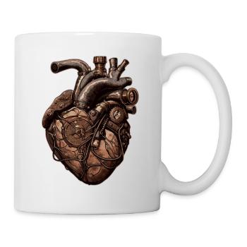 Steampunk Herz Biomechanik - Tasse - Weiß - Rechts