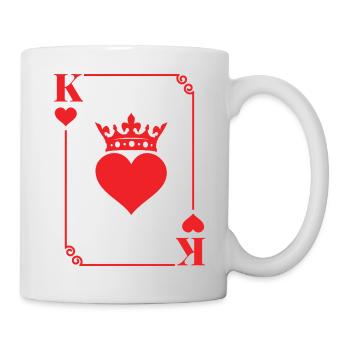 Couples romantiques avec cartes de cœur roi - Mug blanc - blanc - Droite