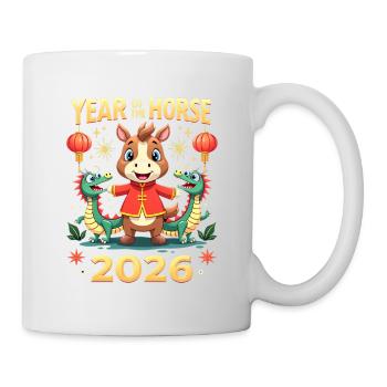 Nouvel An chinois du cheval 2026 - Mug blanc - blanc - Droite