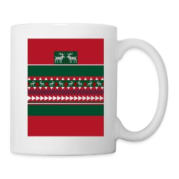 Reindeer Nordic Knit Holiday Pattern - Mug - white - Right