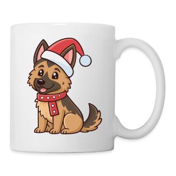 Puppy Shepherd Weihnachtshut Rot - Tasse - Weiß - Rechts
