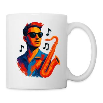 Jazz - Saxophone - Musique - Mug blanc - blanc - Droite