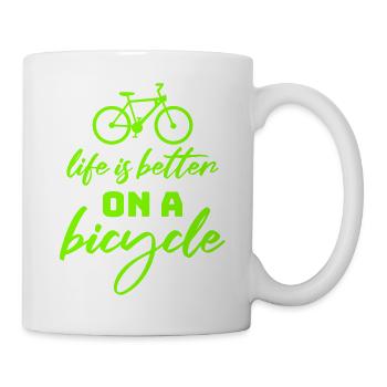 La vie est meilleure à vélo. Cyclisme Sport - Mug blanc - blanc - Droite