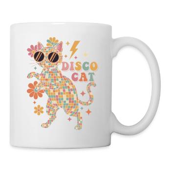 Techno Disco Cat Ball Party Drôle - Mug blanc - blanc - Droite