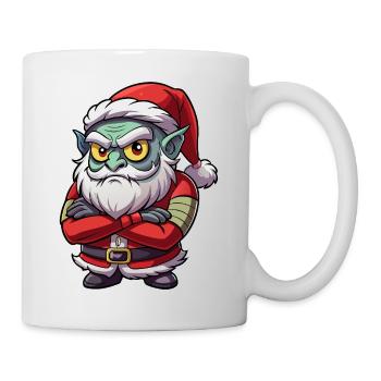 Mürrischer Kobold-Weihnachtsmann - Tasse - Weiß - Rechts
