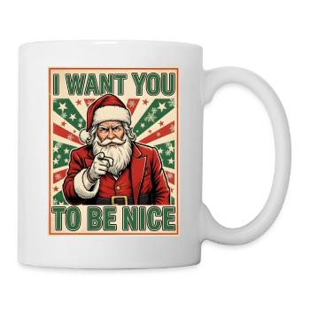Weihnachts-Santa Sei Nett Lustig - Tasse - Weiß - Rechts