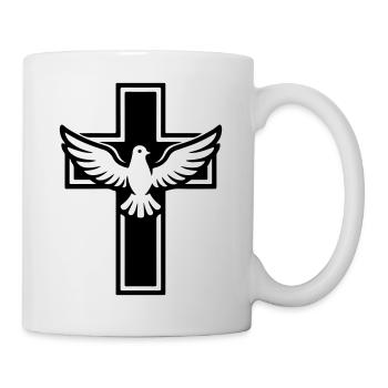 Colombe croix chrétienne - Mug blanc - blanc - Droite