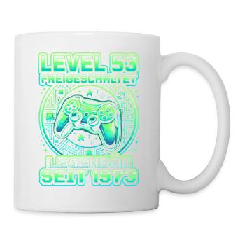 Level 53 unlocked 1973 vintage gamer birthday - Mug - white - Right
